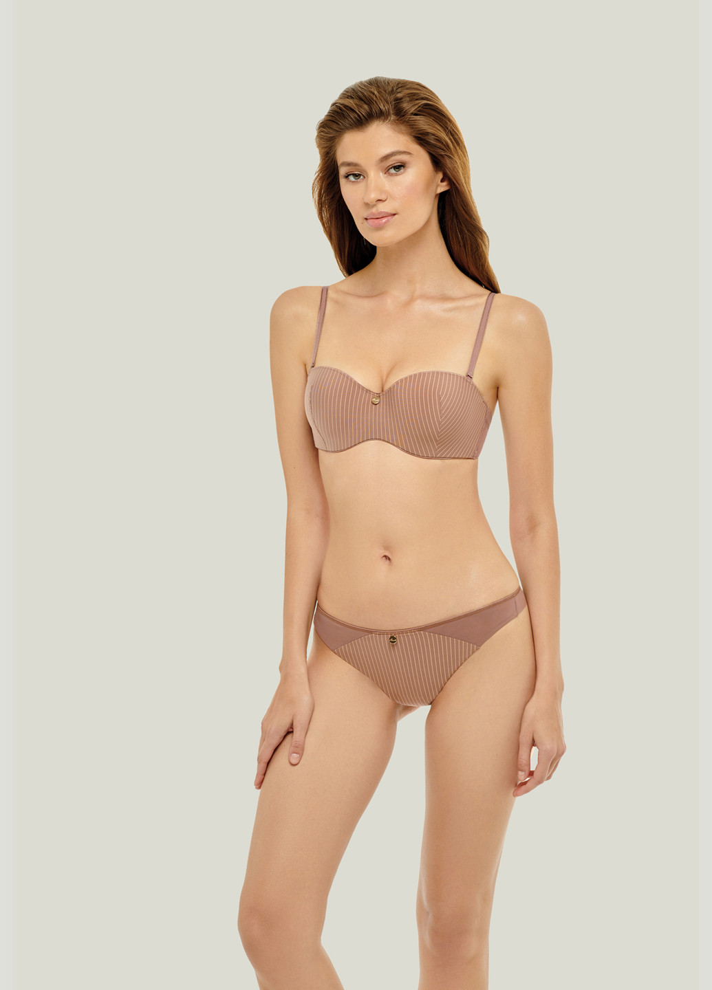 Коричневый балконет бюстгальтер Marc & André с косточками полиамид