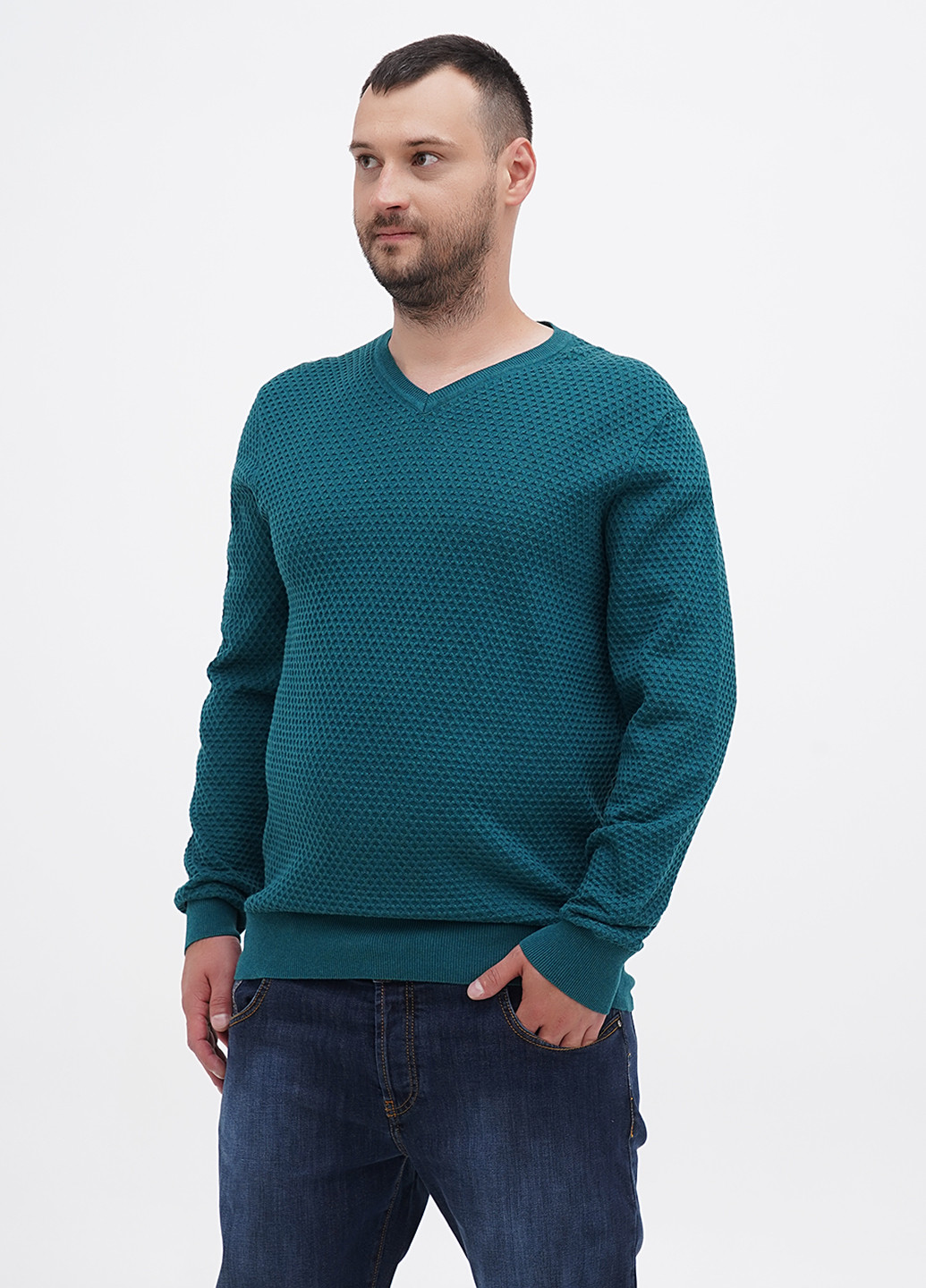 Изумрудный демисезонный свитер пуловер State of Art