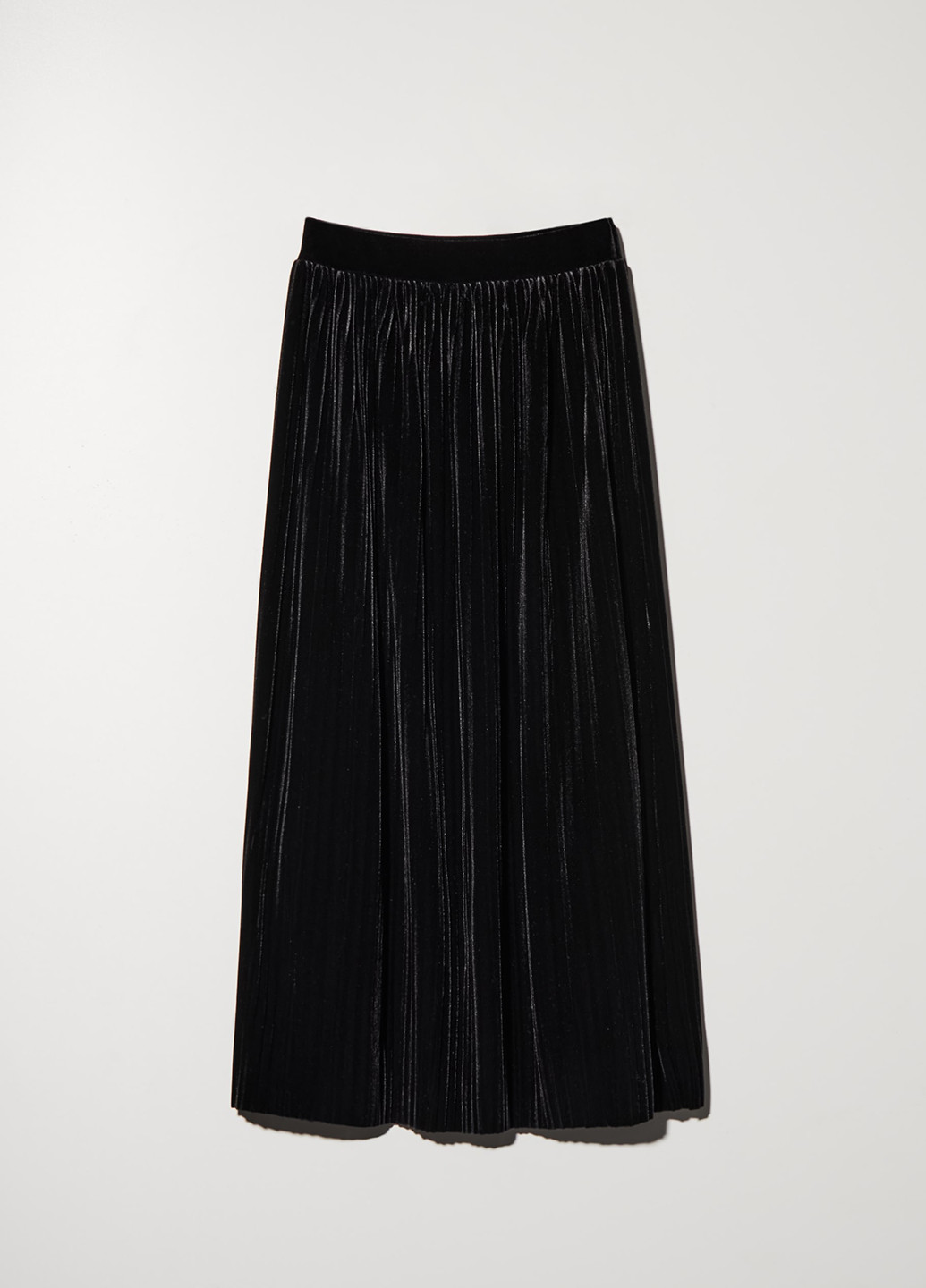 Черная кэжуал однотонная юбка Sinsay а-силуэта (трапеция), плиссе