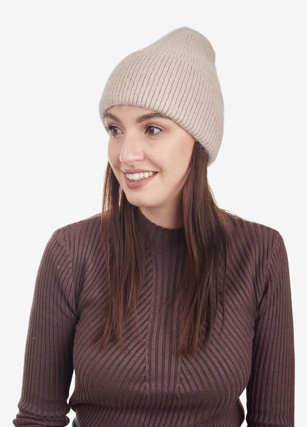 Шапка женская шерстяная зимняя вязаная бини Regina Notte (254804040)