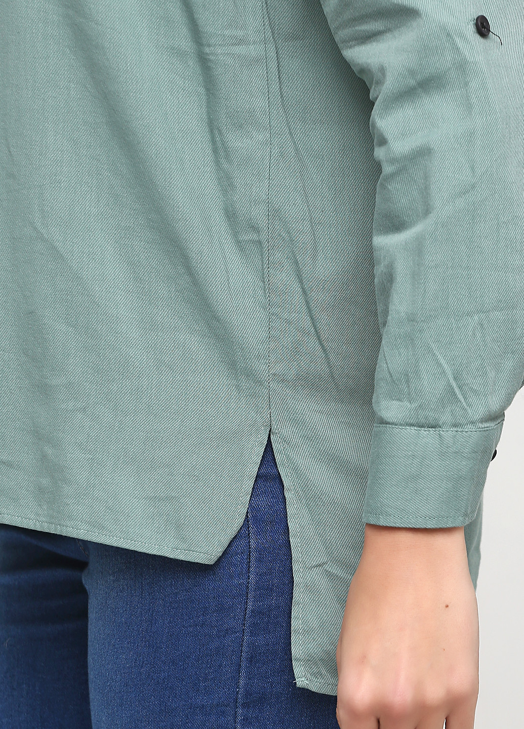Зеленая кэжуал рубашка однотонная Madoc Jeans