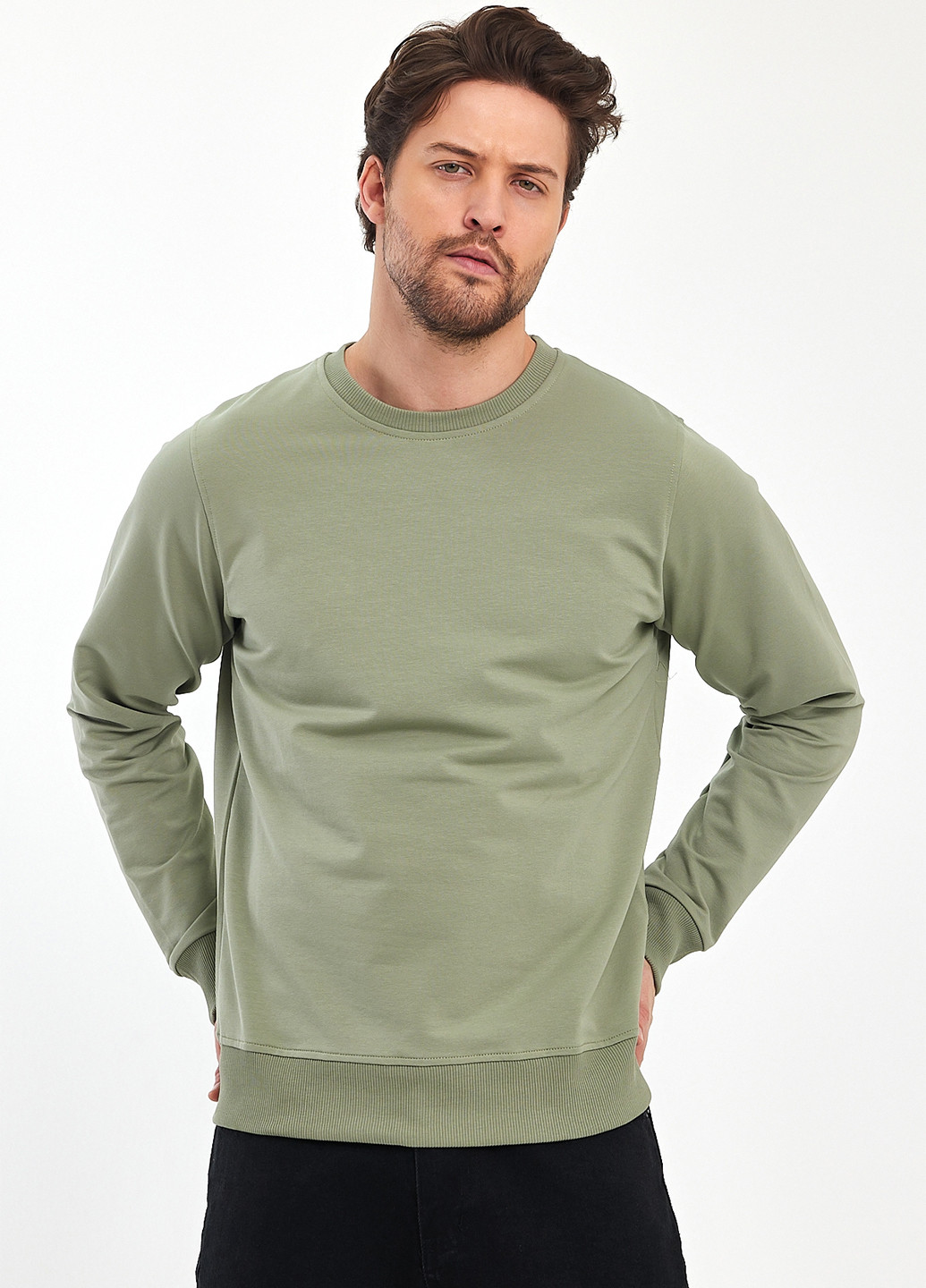 Серый свитшот Trend Collection однотонный без декора (285790743)