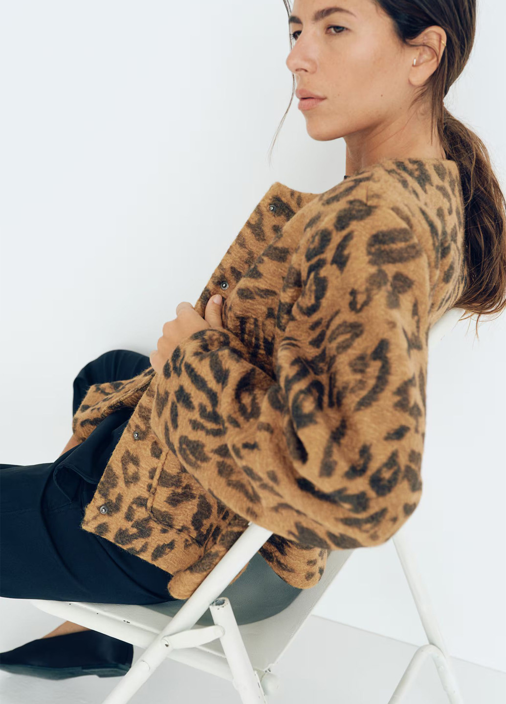 Светло-коричневый женский жакет H&M леопардовый - демисезонный