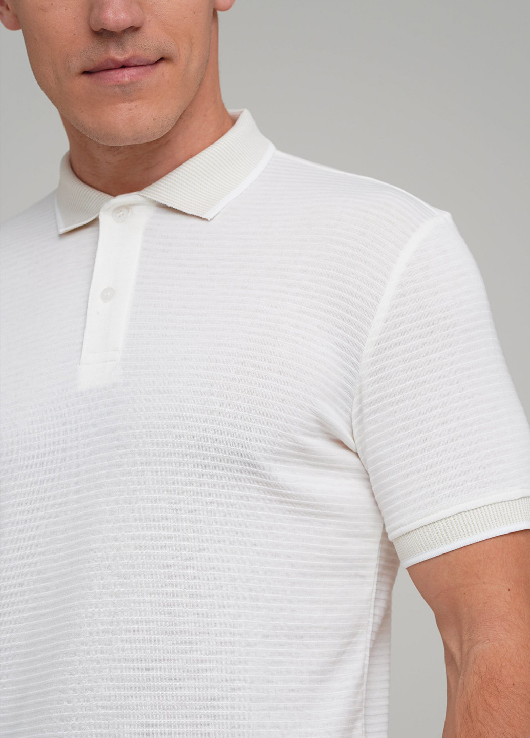 Белая футболка-поло для мужчин Trend Collection в полоску