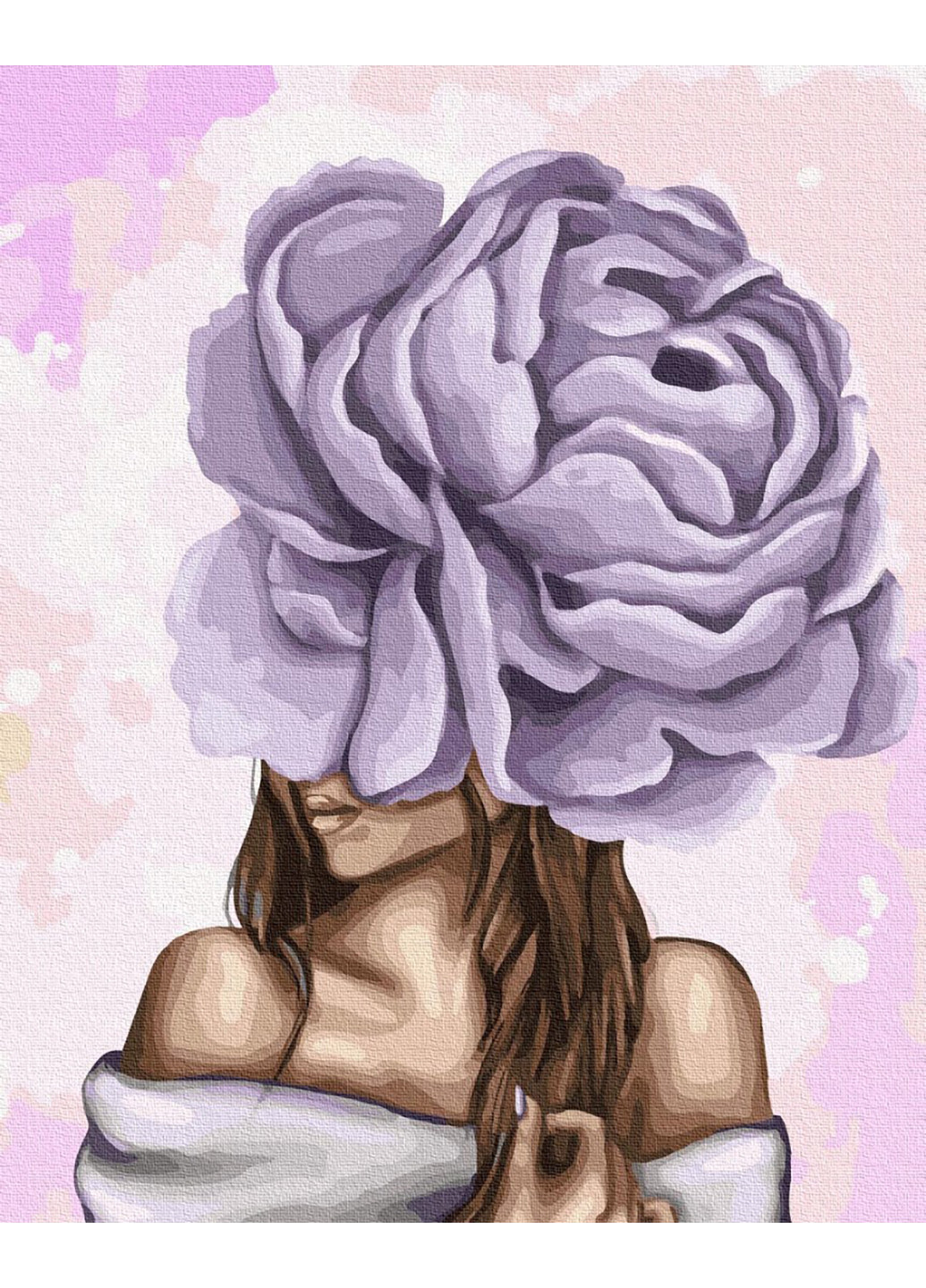 Картина по номерам "Дама с фиолетовым пионом" 40х50 см Brushme (252253048)