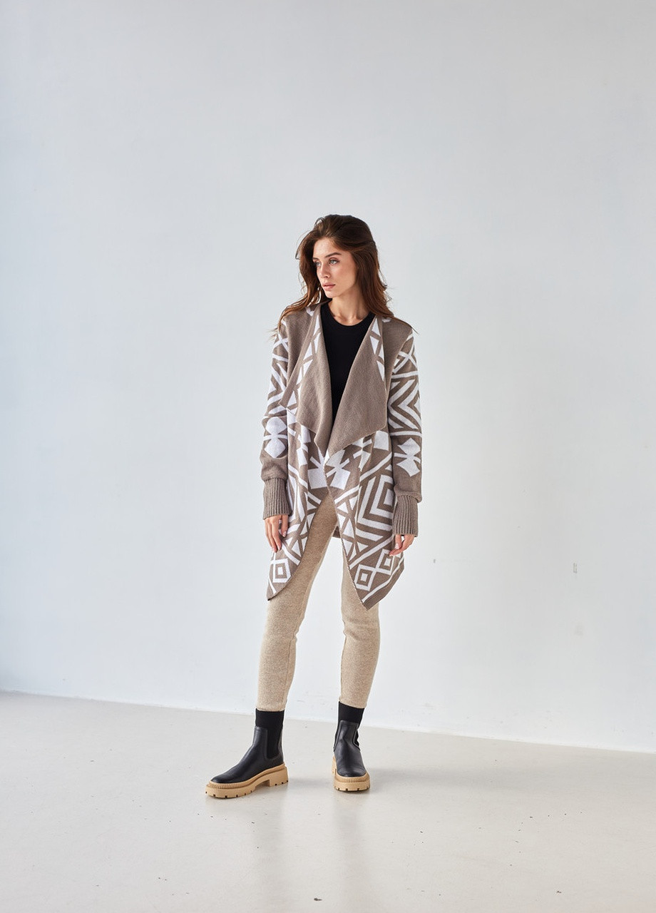 Светло-коричневый демисезонный кардиган MEREZHKA