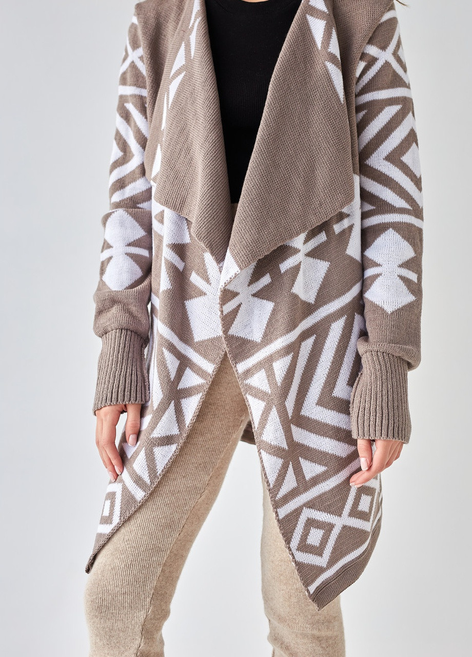 Светло-коричневый демисезонный кардиган MEREZHKA