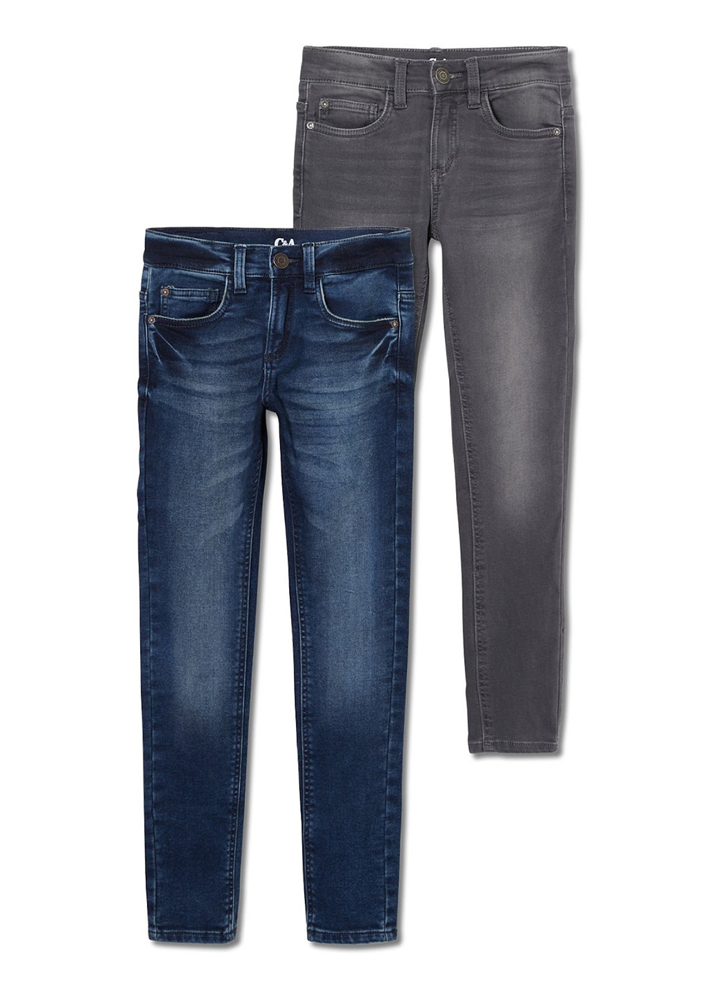 Комбинированные демисезонные зауженные джинсы (2 шт.) C&A