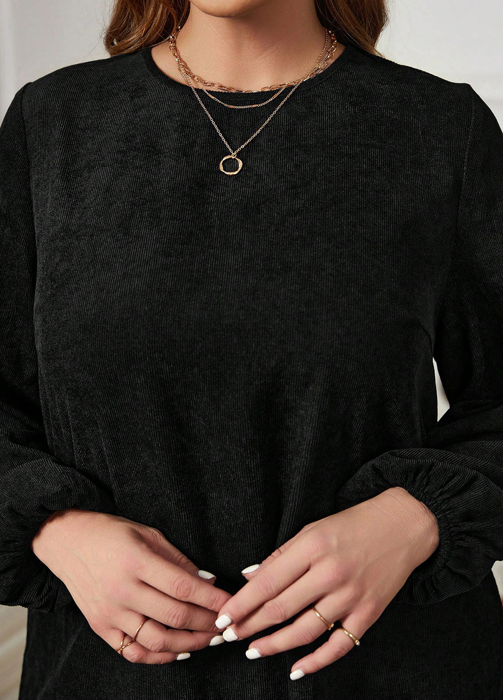 Черное вечернее, кэжуал платье а-силуэт SHEIN однотонное