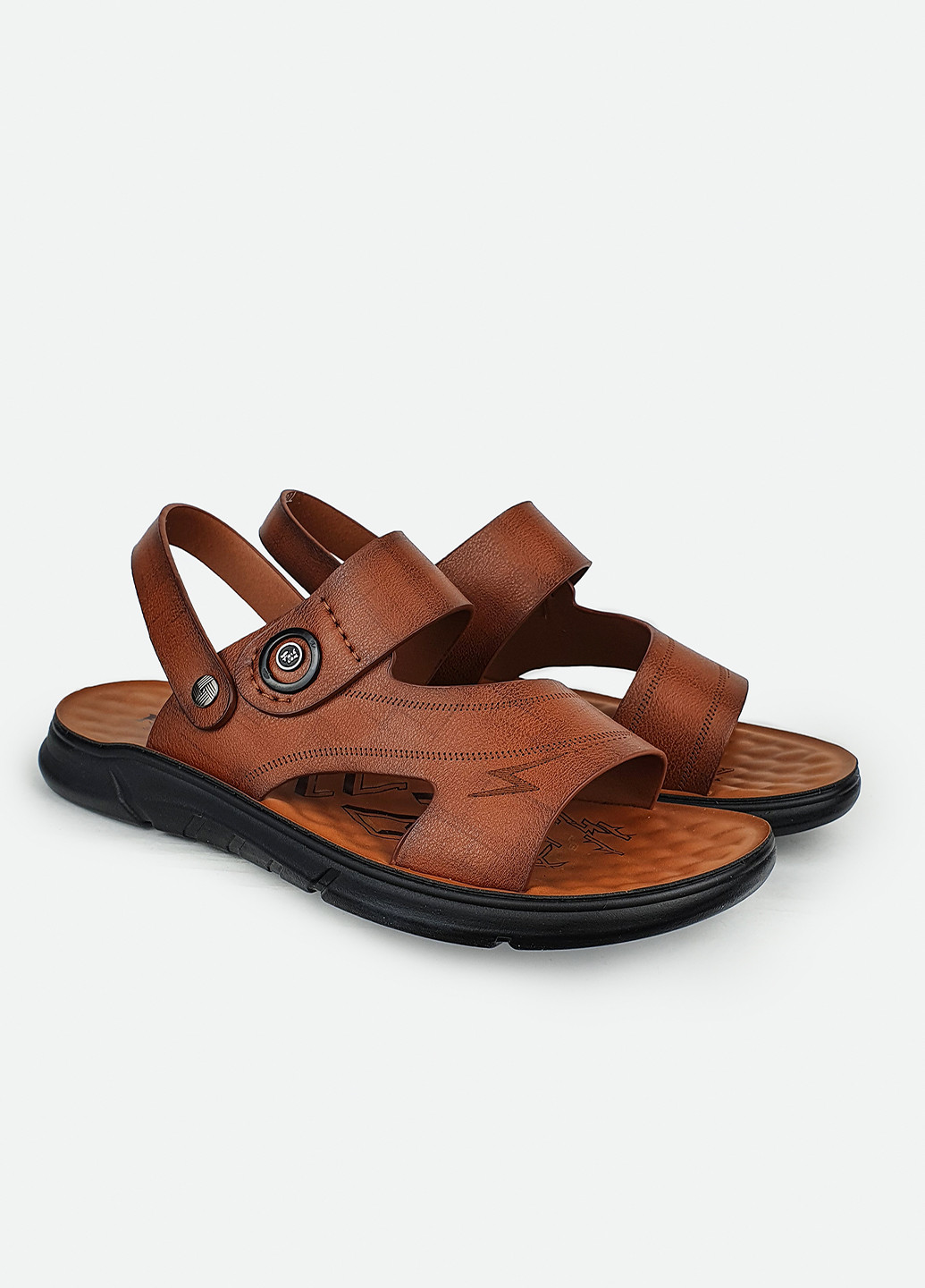 Чоловічі шкіряні сандалі-шльопанці коричневі 44 Fashion (232975913)