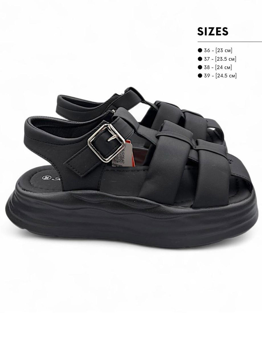 Черные босоножки Tom.M с пряжкой