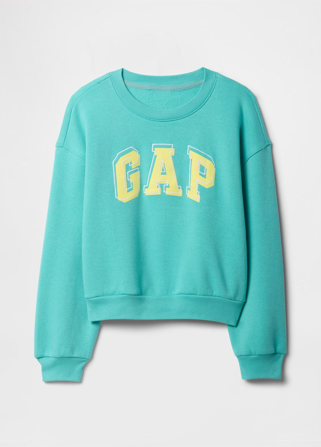Gap свитшот логотип мятный спортивный, кэжуал хлопок, футер