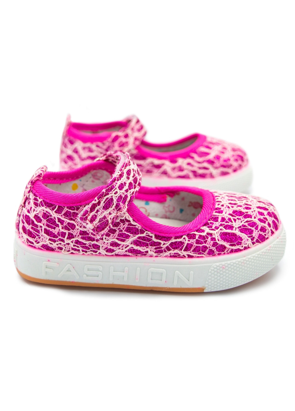Текстильні тапочки для дівчинки, капці, туфлі, ТМ С. Луч рожевий святковий