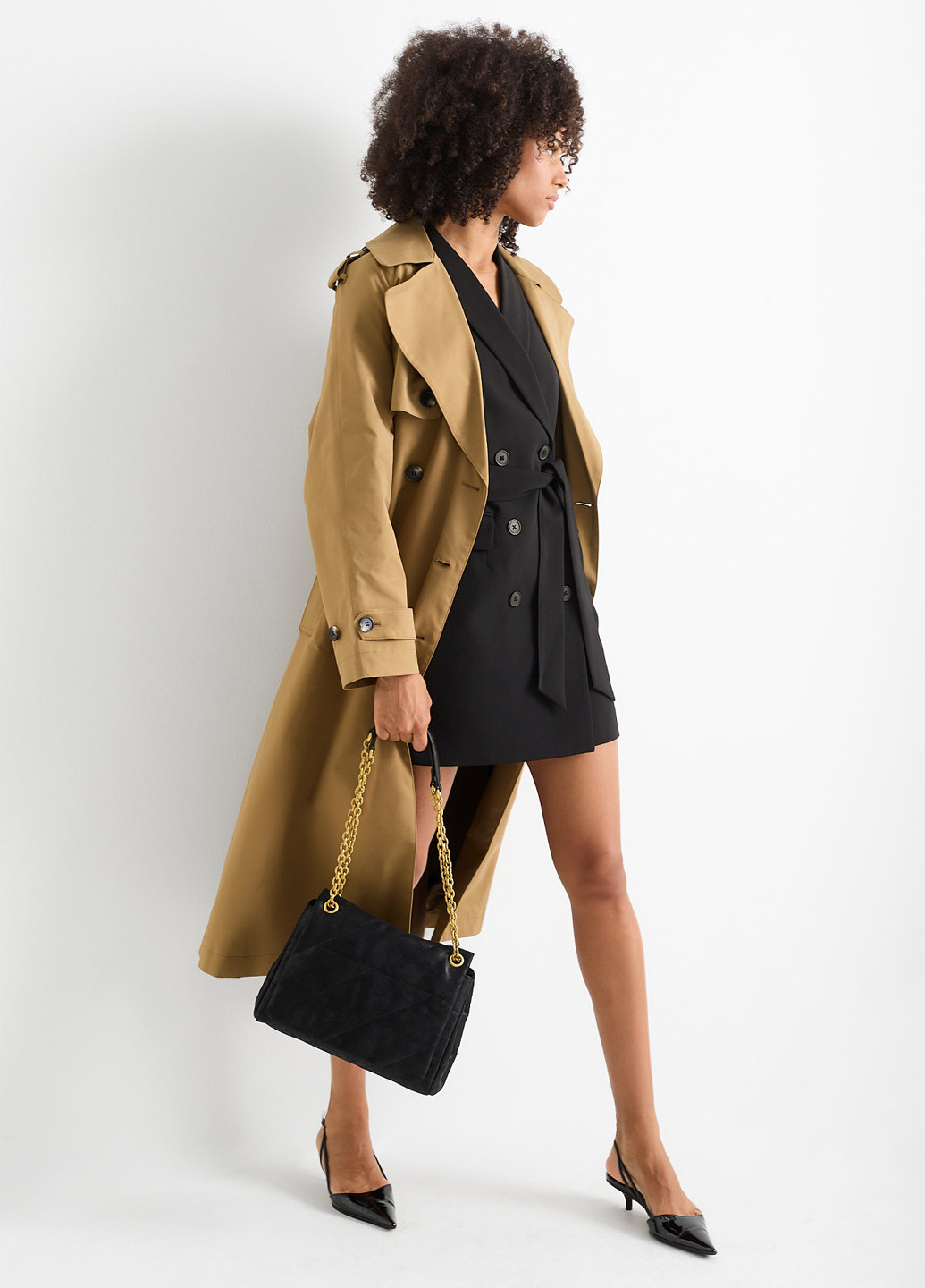 Чорна ділова, кежуал сукня сукня-жакет C&A однотонна