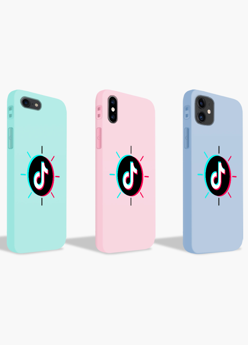 Чохол силіконовий Apple Iphone Xs ТікТок (TikTok) Білий (8938-1388) MobiPrint (219517752)