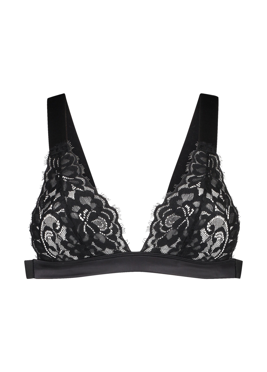 Чорний тріенджел бюстгальтер Hunkemoller без кісточок поліамід