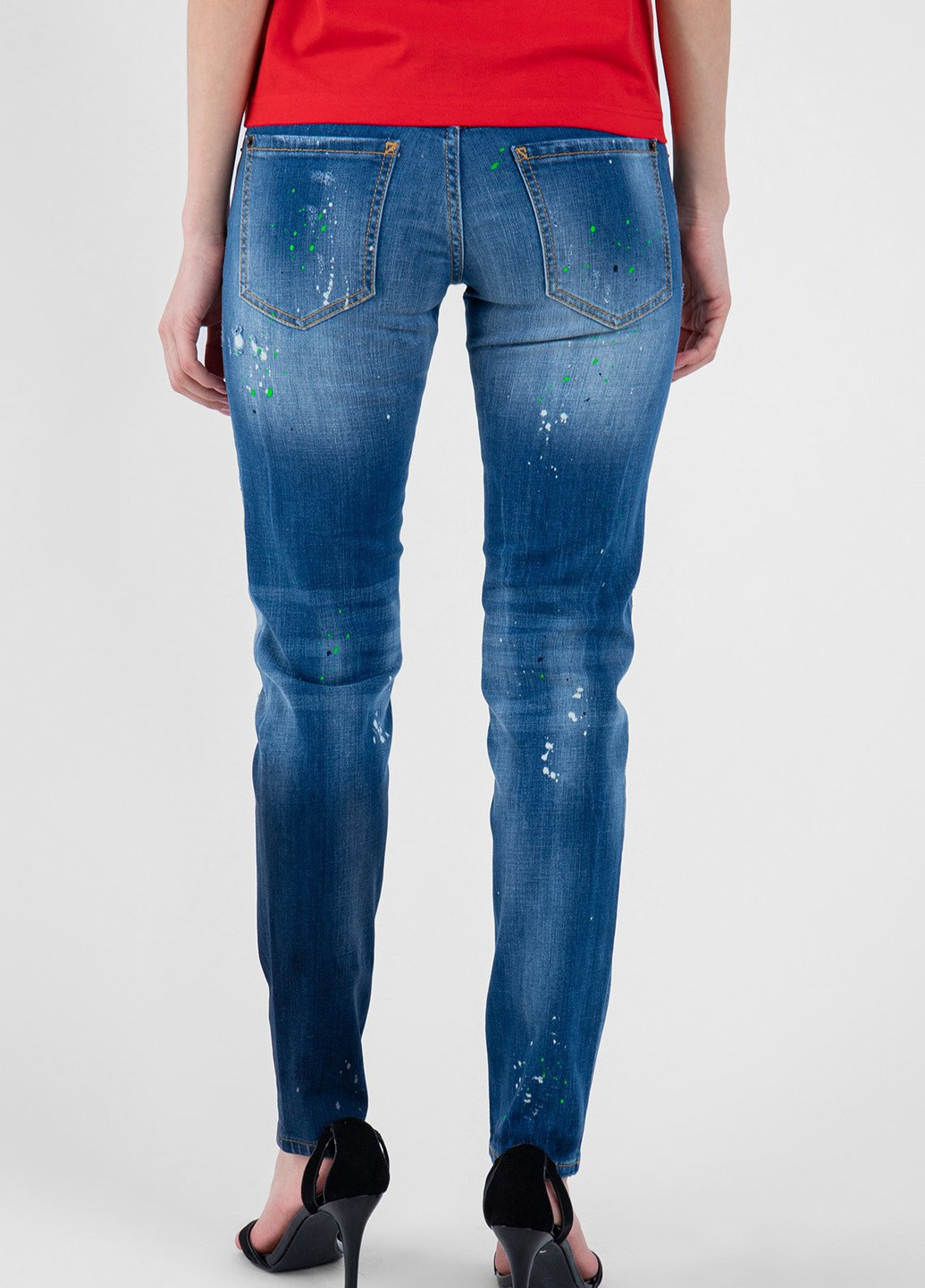 Сині джинси з потертостями Dsquared2 - (251463685)