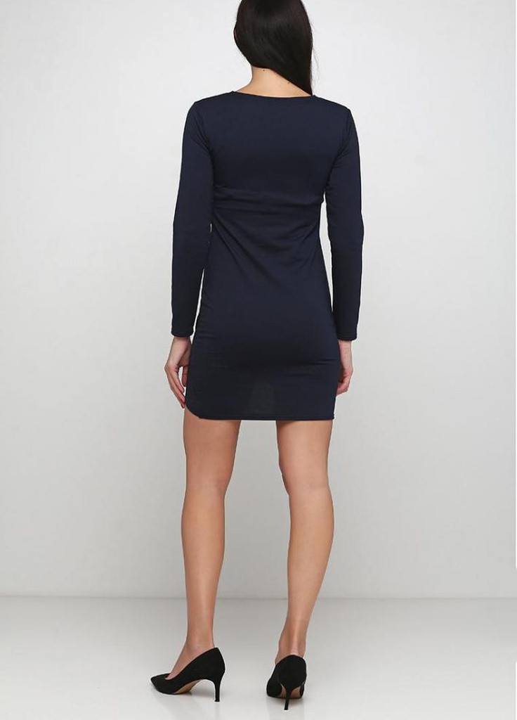 Синее кэжуал стильное и удобное повседневное платье pansy Podium однотонное