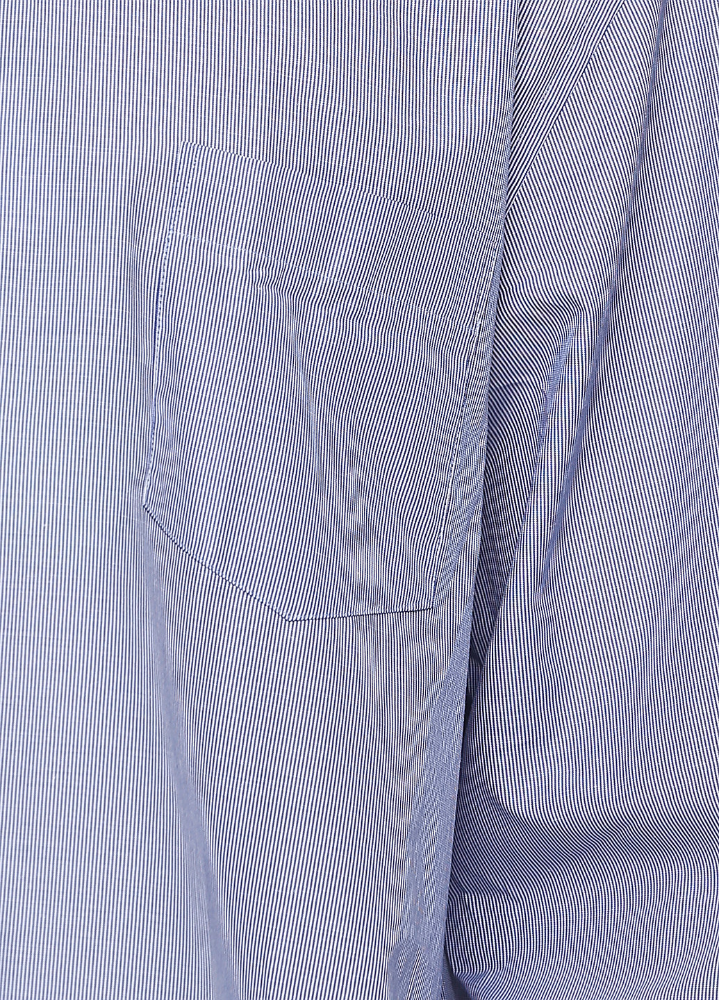 Синяя кэжуал рубашка в полоску Madoc Jeans с длинным рукавом