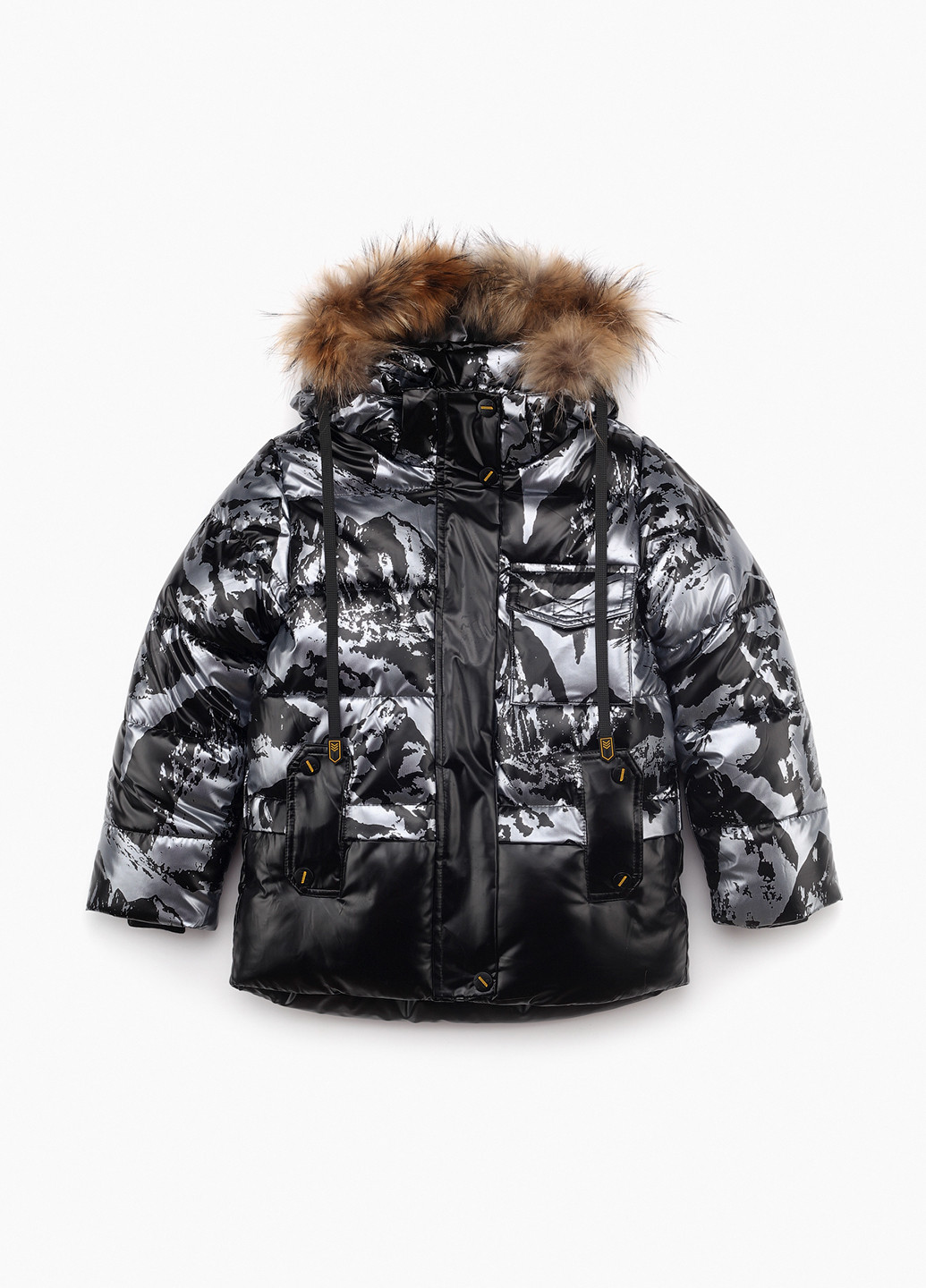 Чорна зимня куртка Snowgenius