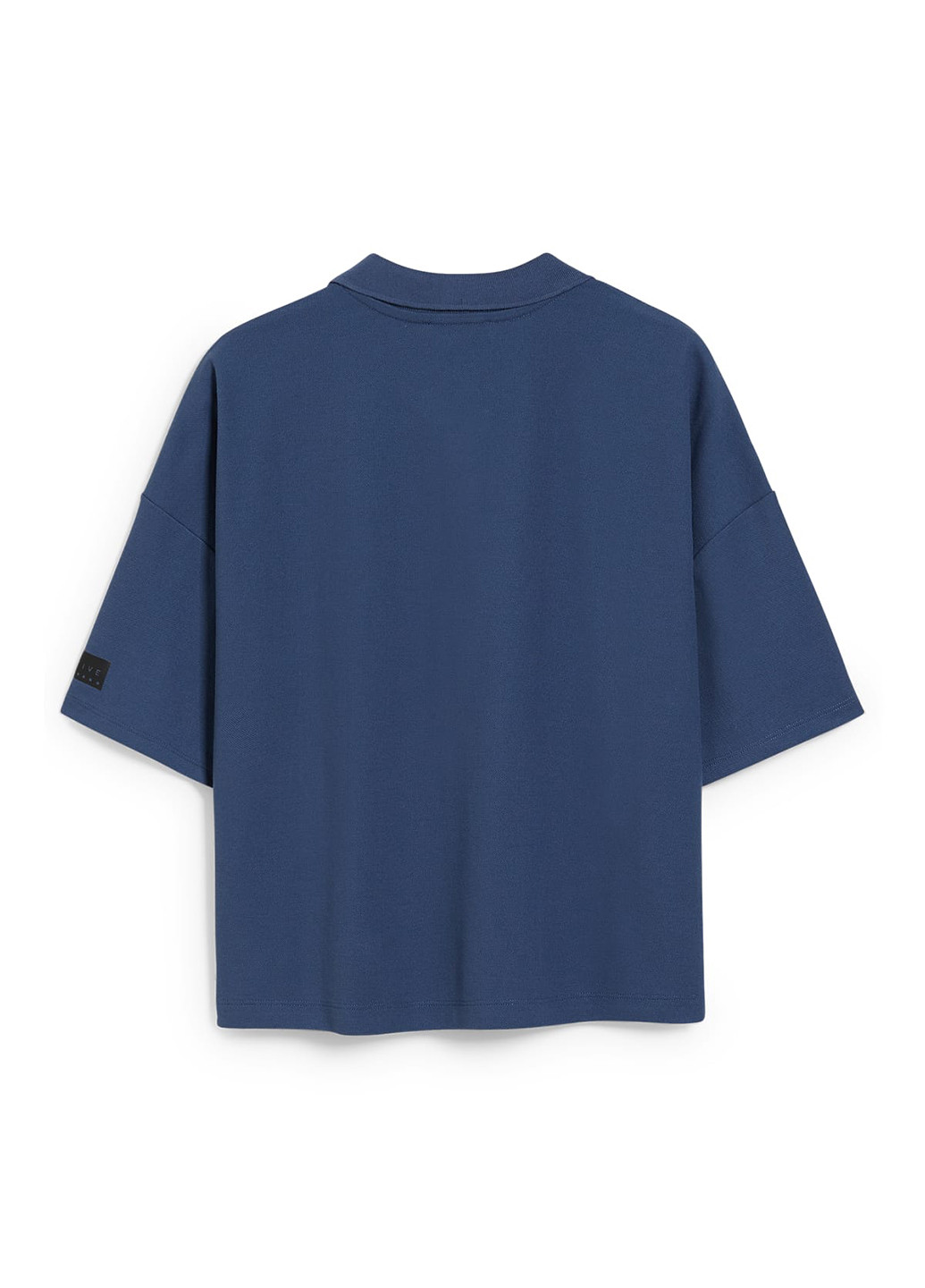 Темно-синяя женская футболка-поло C&A однотонная
