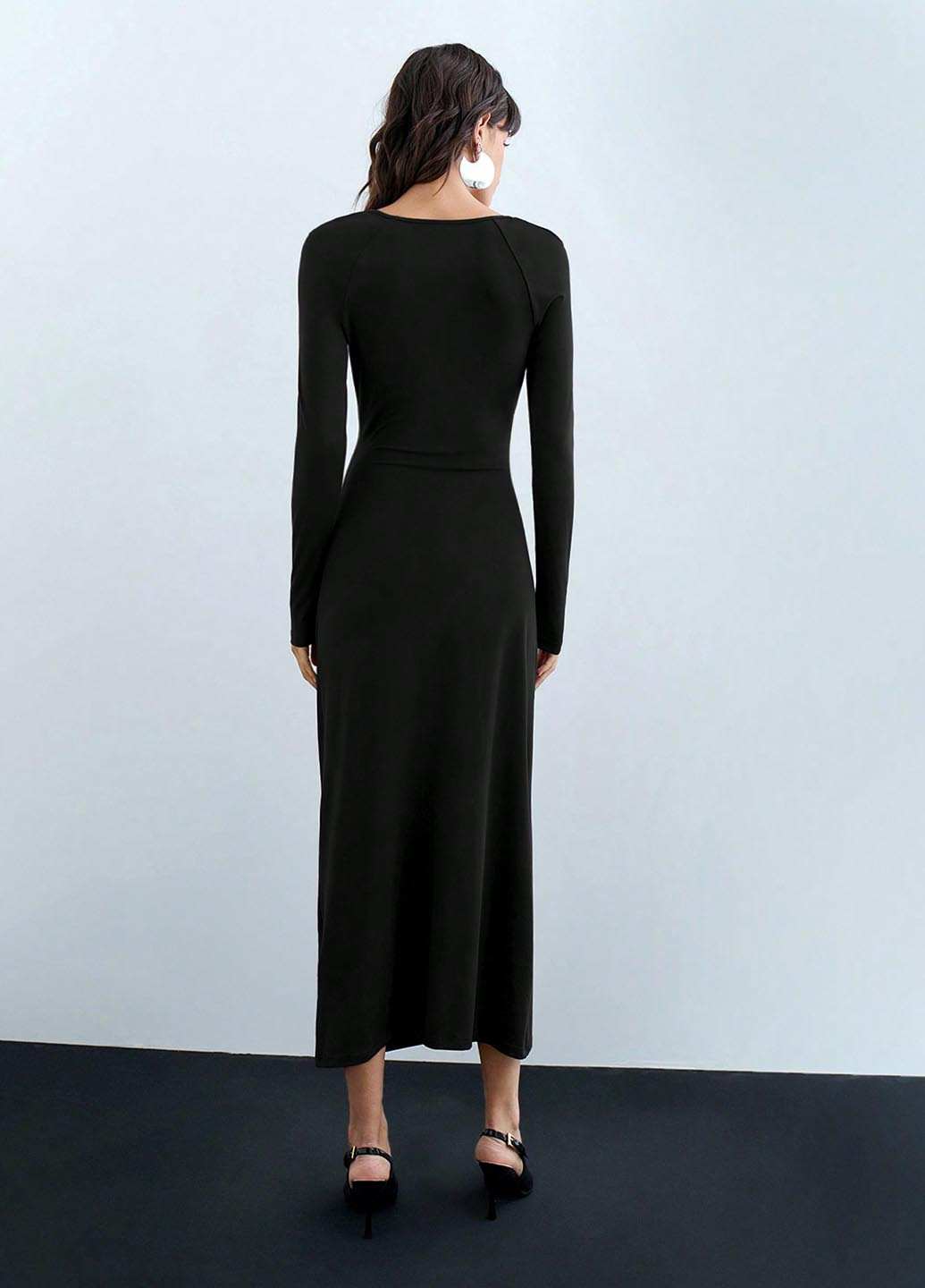 Чорна вечірня сукня SHEIN однотонна