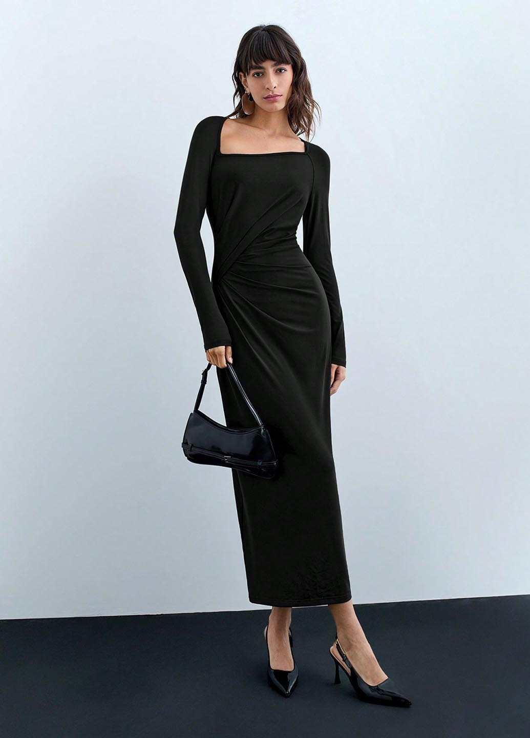 Чорна вечірня сукня SHEIN однотонна