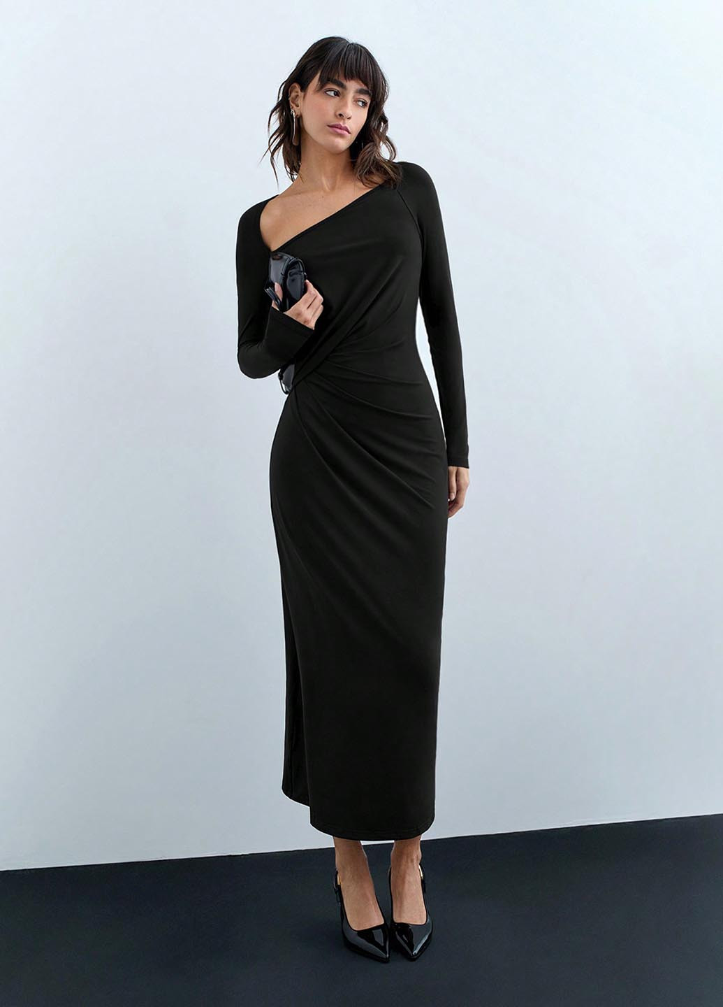 Чорна вечірня сукня SHEIN однотонна