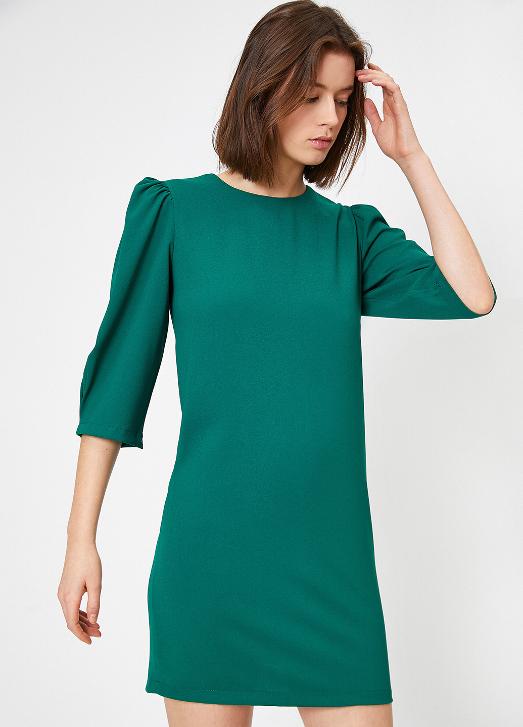 Зеленое кэжуал платье футляр KOTON однотонное