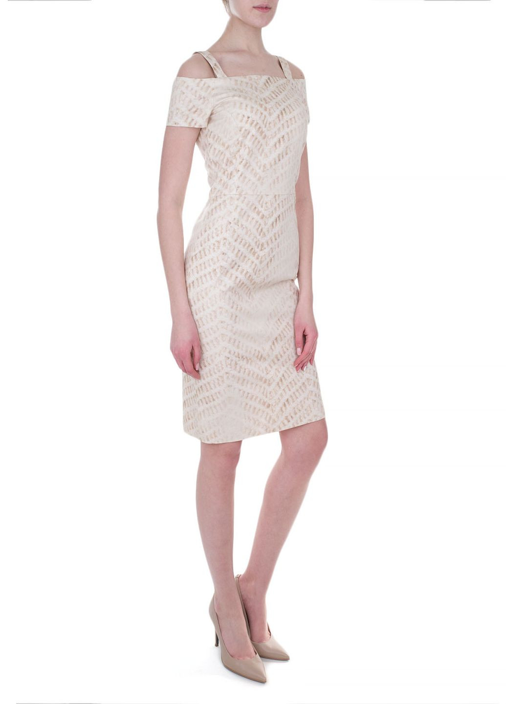 Бежева кежуал плаття, сукня Marc Aurel з абстрактним візерунком