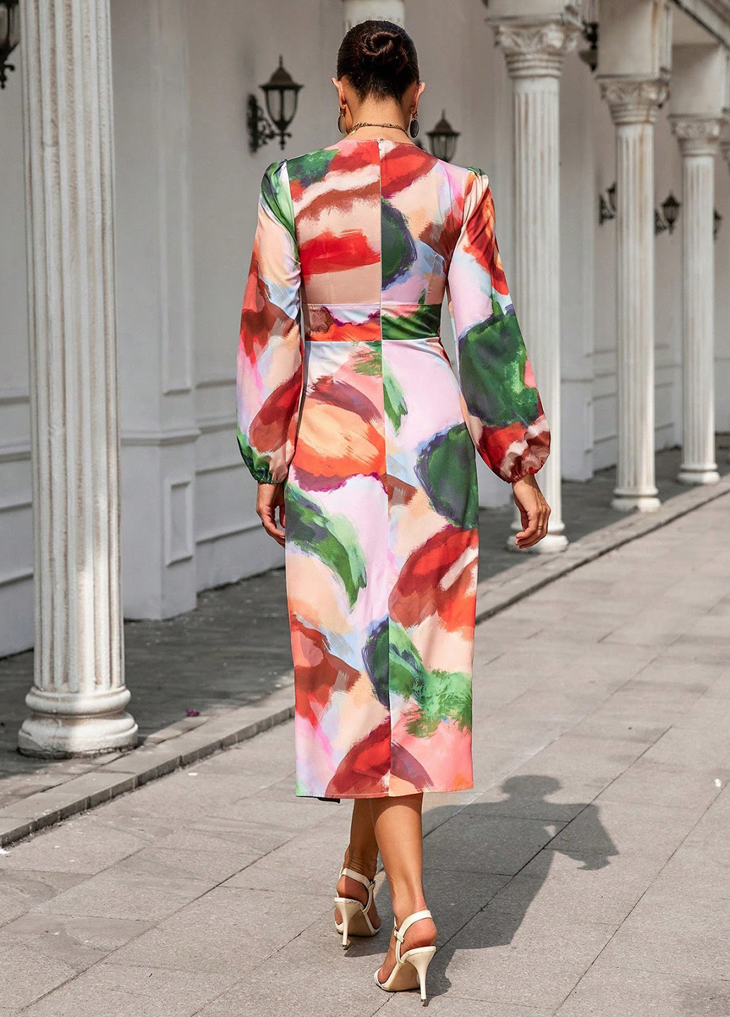 Комбинированное кэжуал платье в стиле ампир SHEIN тай-дай