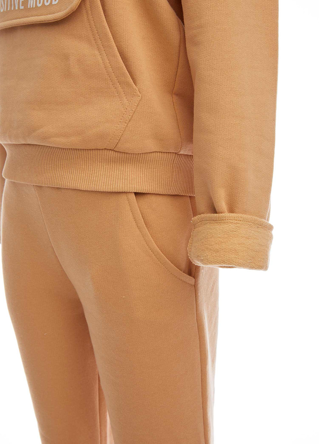 Комплект(світшот, штани) DeFacto брючний світло бежевий спортивний трикотаж, бавовна