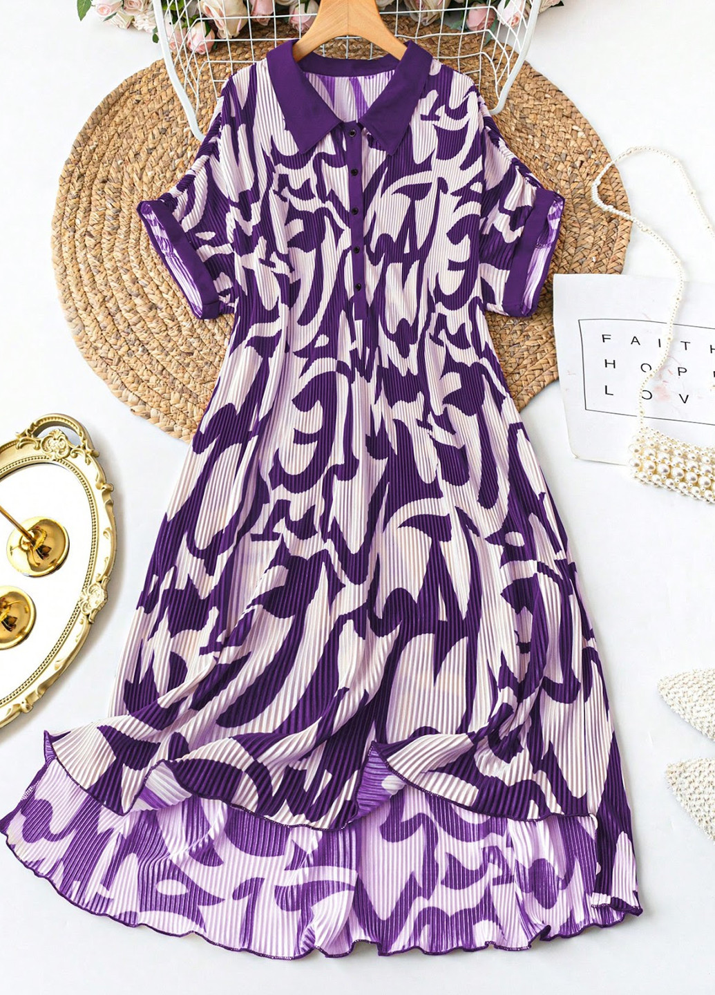 Комбінована кежуал сукня SHEIN з абстрактним візерунком