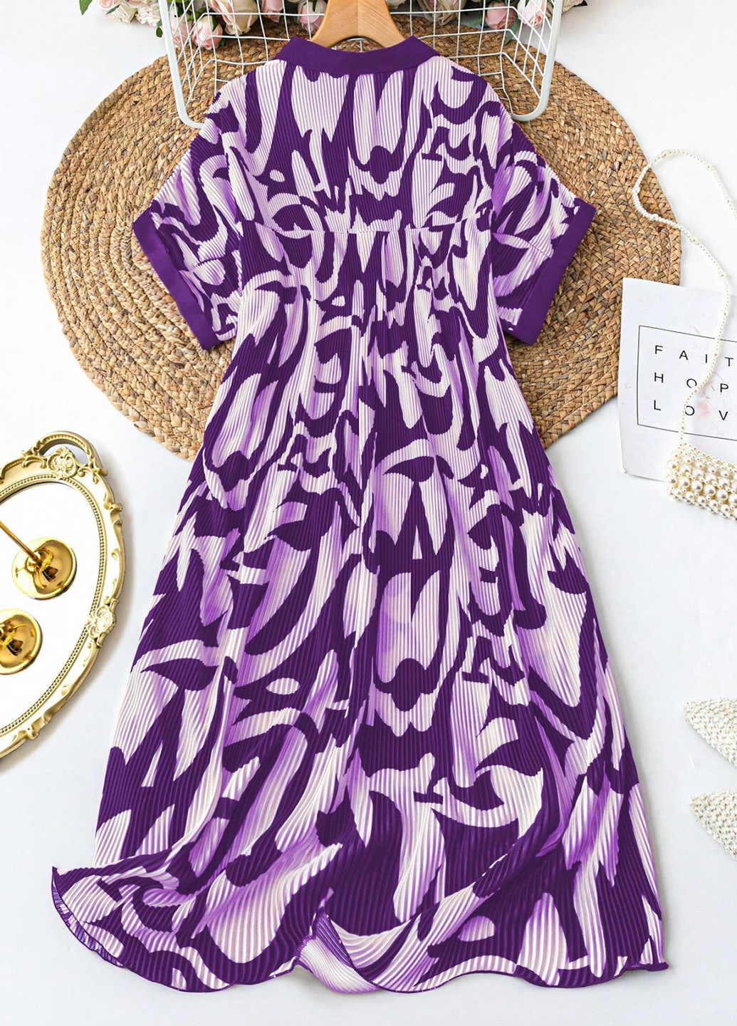 Комбінована кежуал сукня SHEIN з абстрактним візерунком