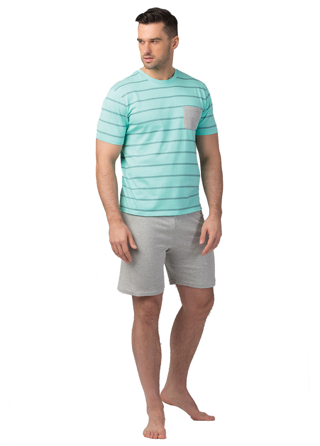 Бірюзовий демісезонний комплект (футболка, шорти) Rossli