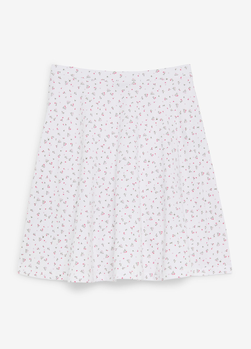 Белая кэжуал цветочной расцветки юбка Jennyfer клешированная