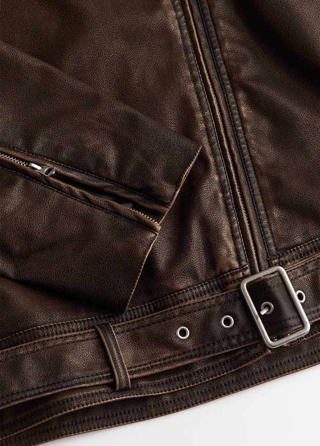 Темно-коричневая демисезонная куртка косуха H&M