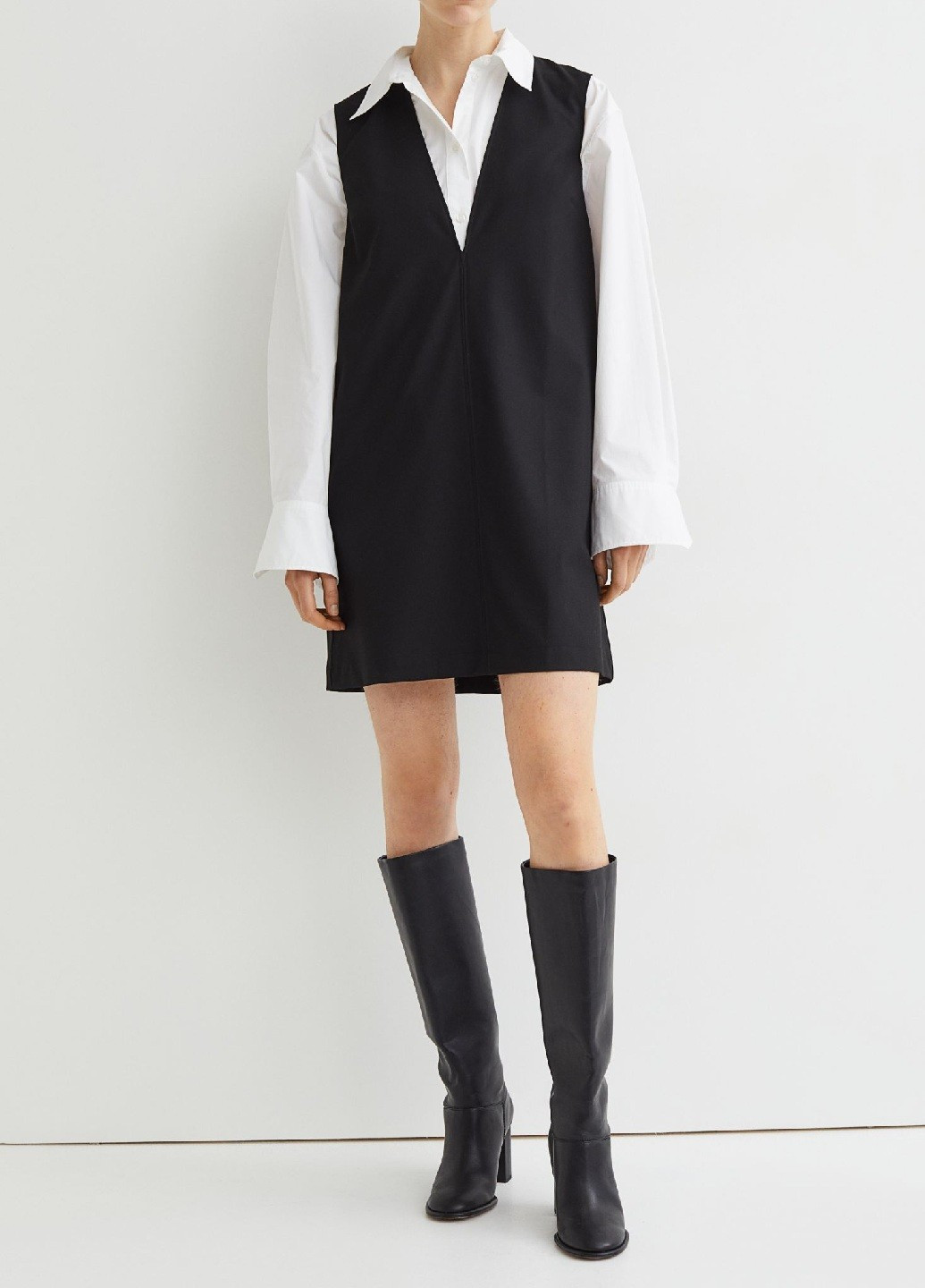 Черное кэжуал платье H&M однотонное