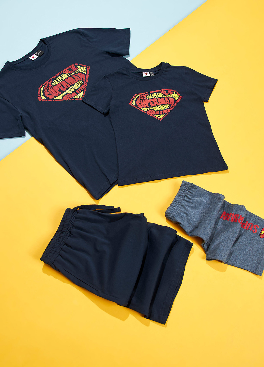 Темно-синяя всесезон superman футболка + шорты DeFacto Пижама