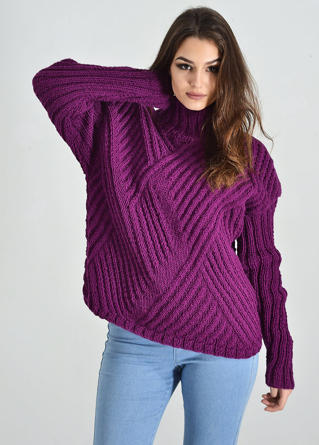 Фіолетовий демісезонний светр хомут Keslove