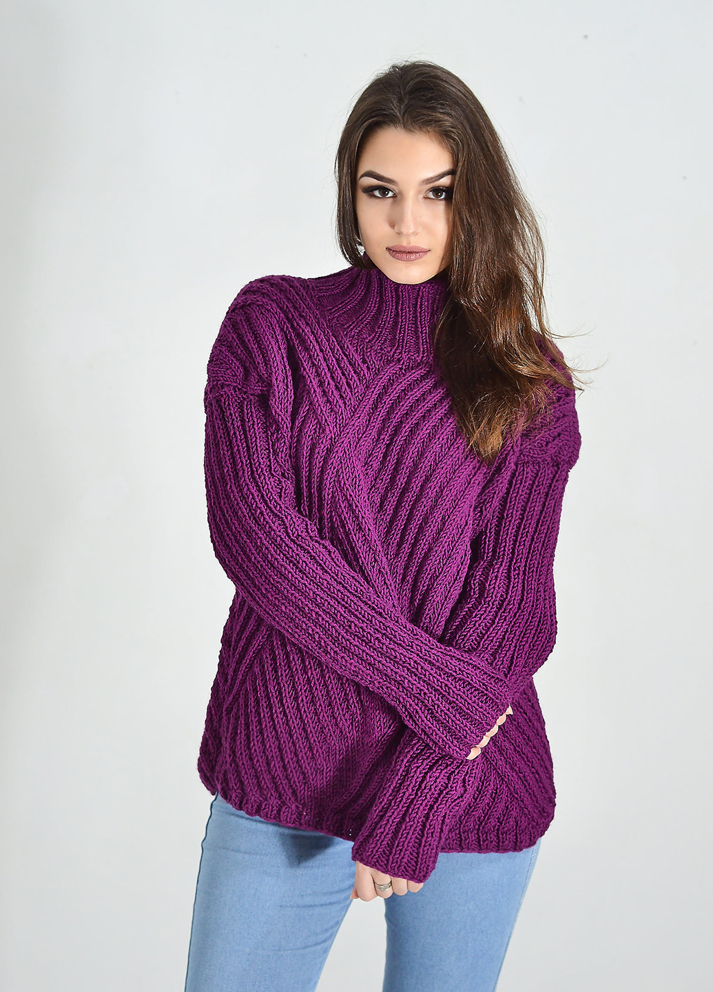 Фиолетовый демисезонный свитер хомут Keslove