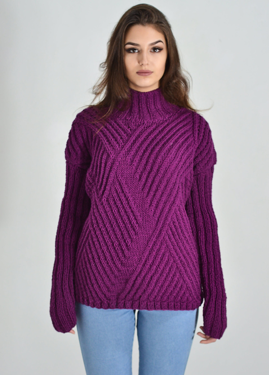 Фиолетовый демисезонный свитер хомут Keslove