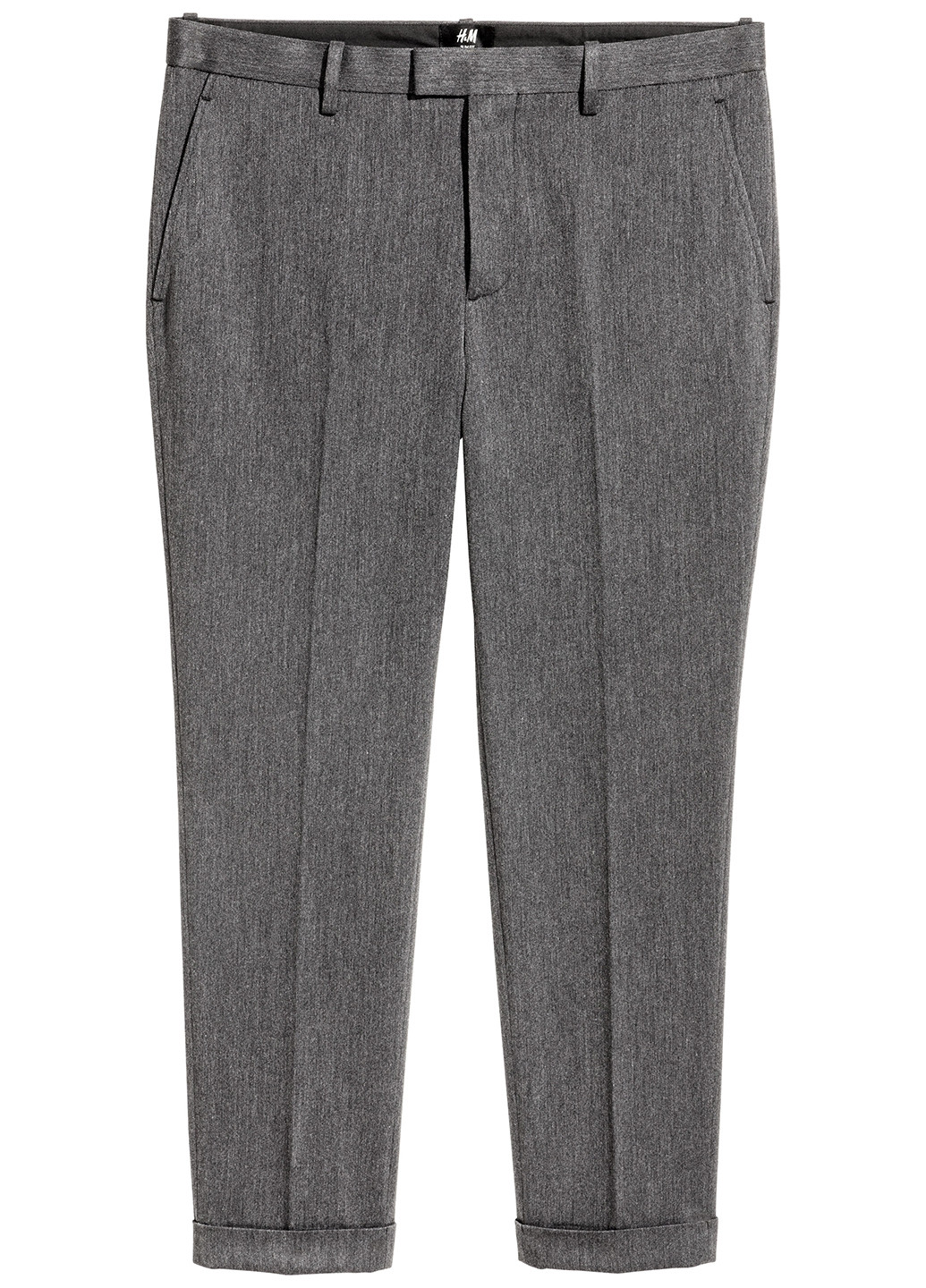 Темно-серые кэжуал демисезонные со средней талией брюки H&M