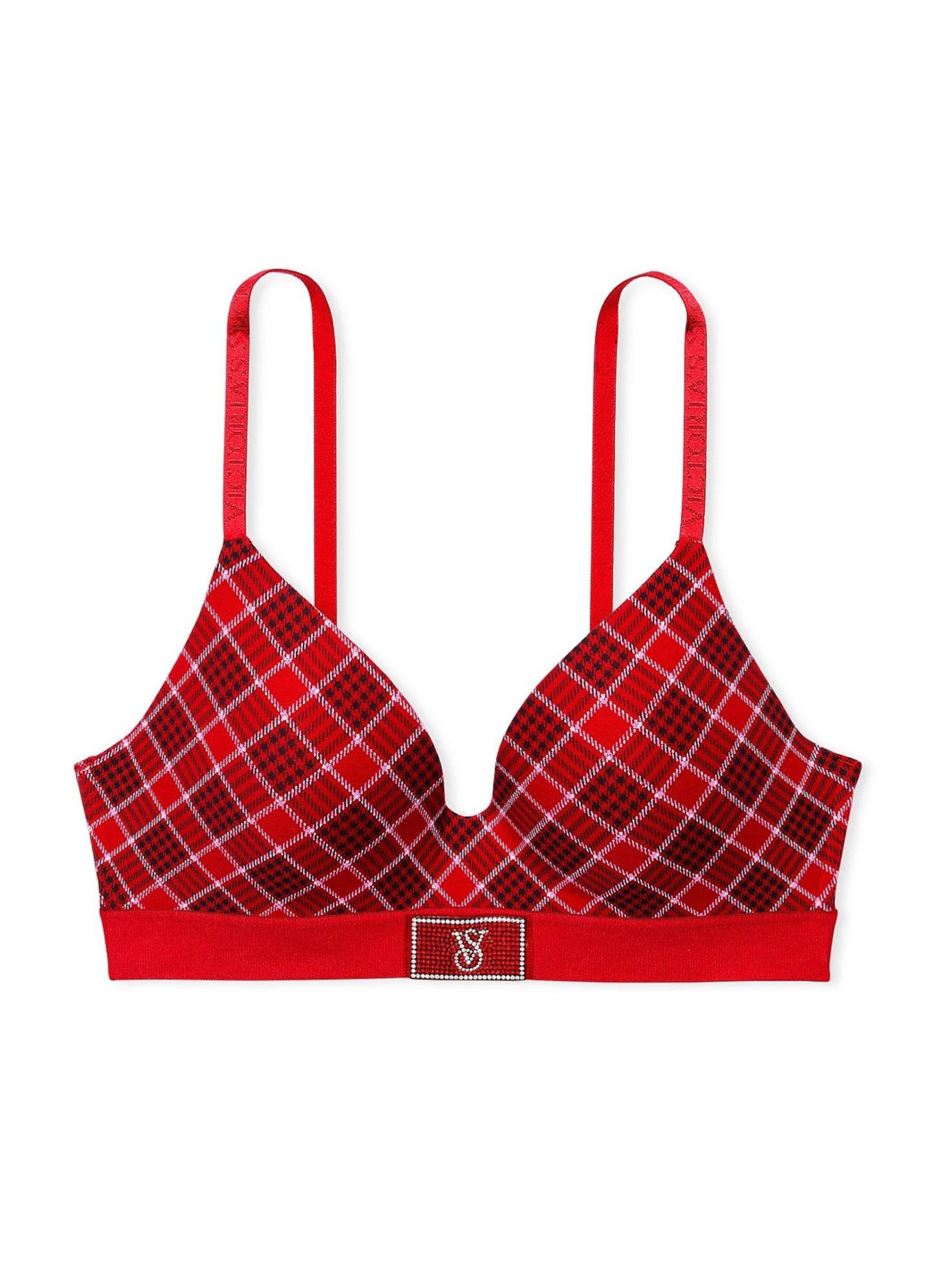 Красный топ бюстгальтер Victoria's Secret без косточек хлопок
