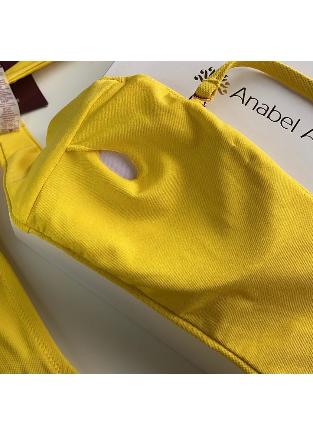 Желтый летний купальник бандо 994-045/994-233 желтый с плавками на завязках Anabel Arto