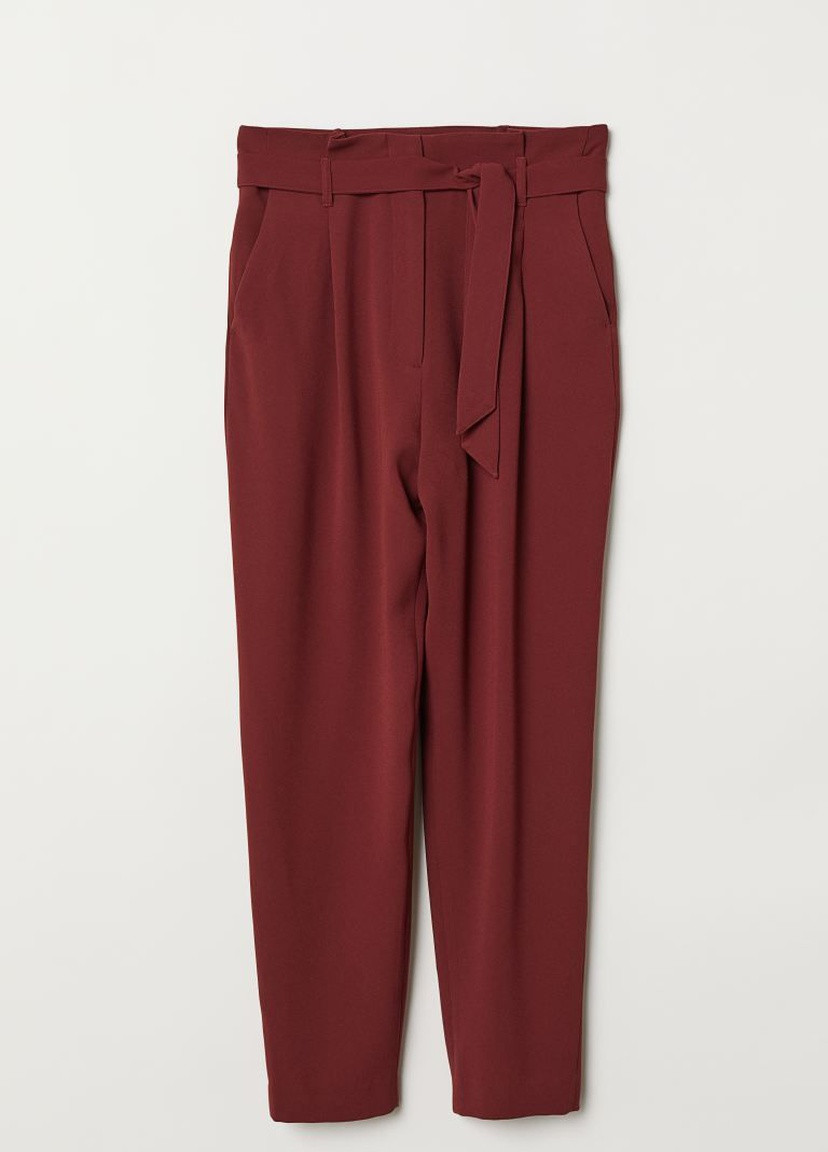 Бордовые демисезонные брюки H&M