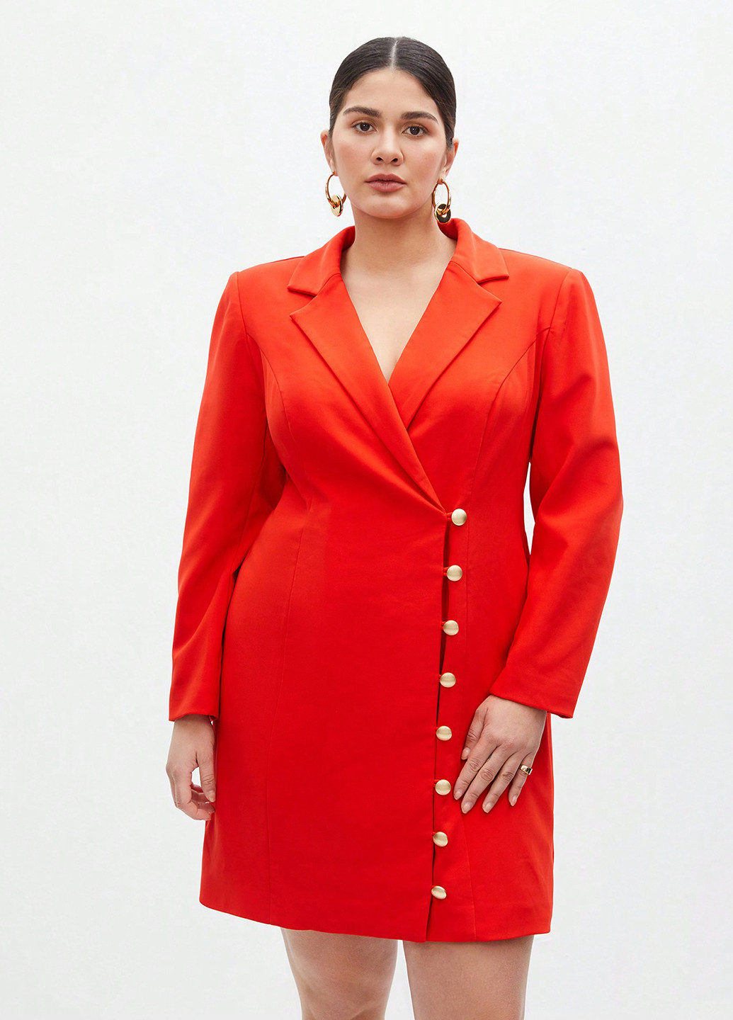 Червона ділова, святковий сукня сукня-жакет SHEIN однотонна