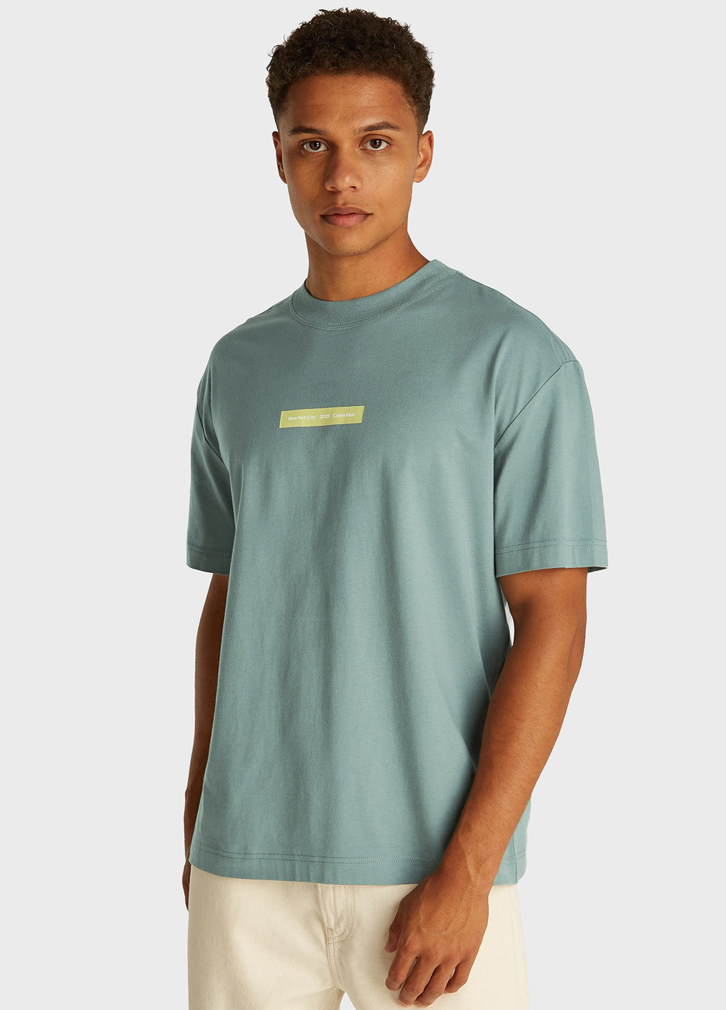 Сіро-голубий футболка Calvin Klein Jeans