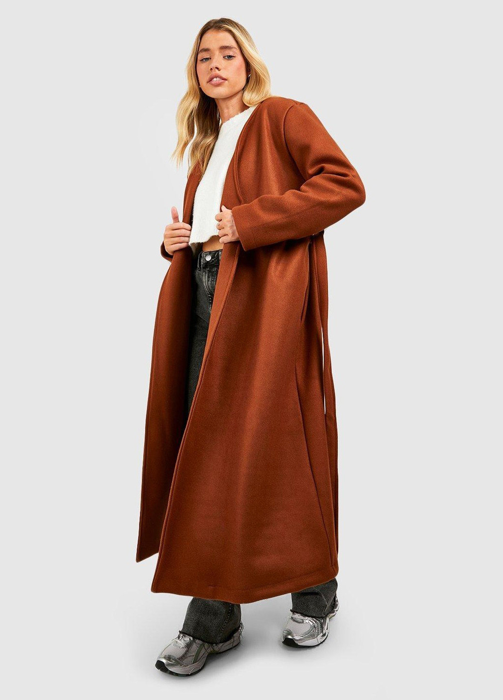 Коричневе демісезонне Пальто Boohoo