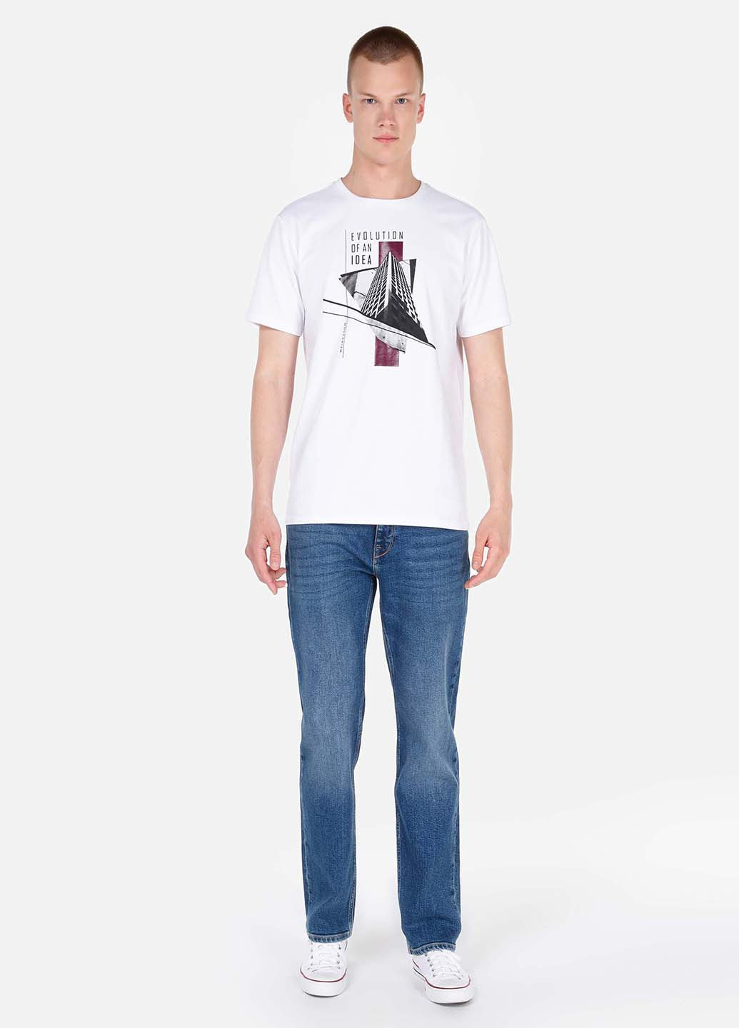 Светло-синие демисезонные прямые джинсы Colin's